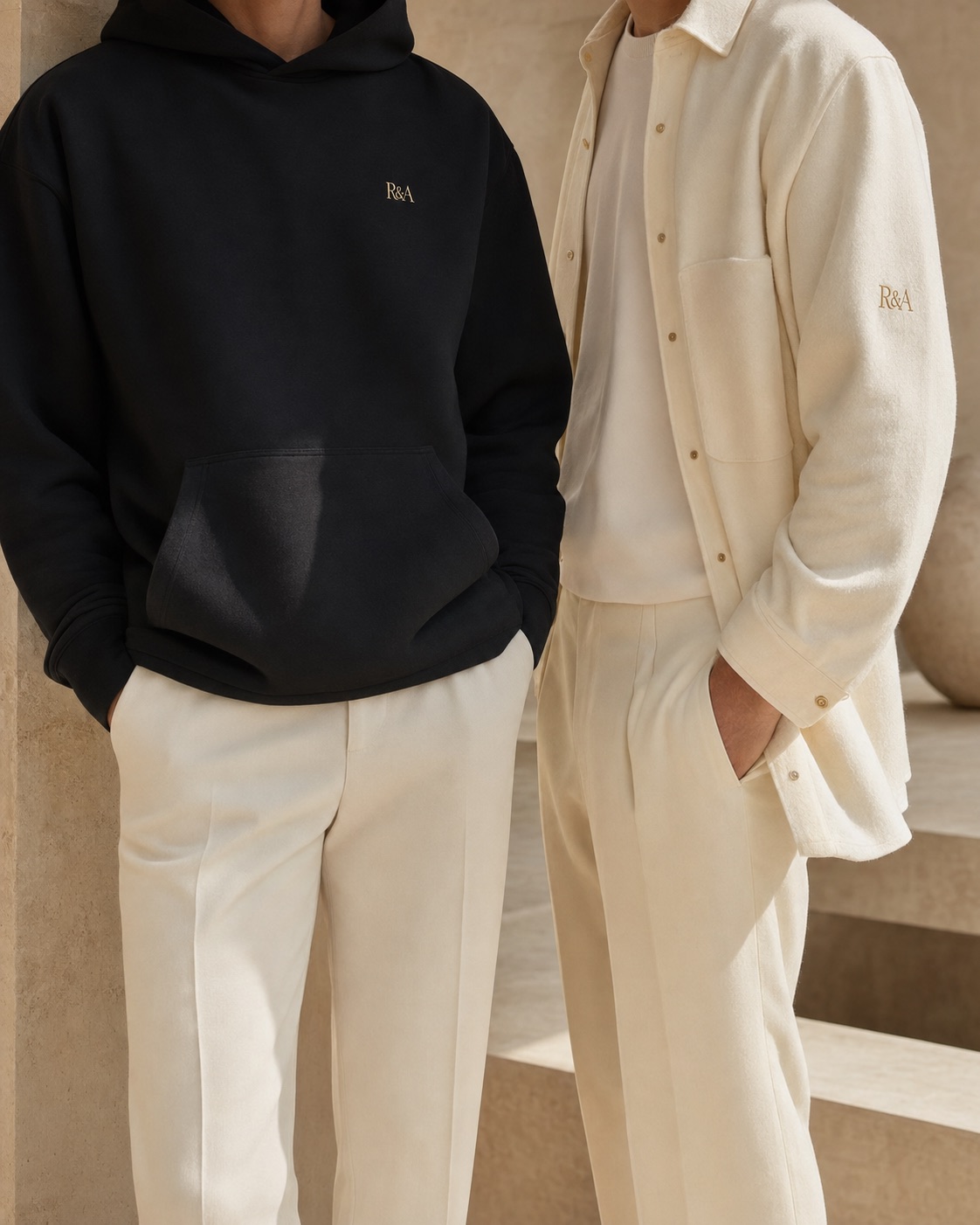 R&A by Salem black and ivory apparel editorial