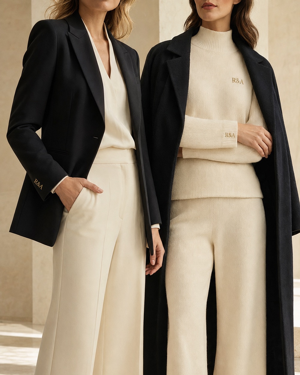 R&A by Salem women’s black and ivory apparel